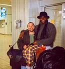 Val Kelly - vocals - & Johnathan Gee - keyboards - at Nice airport in 1997
